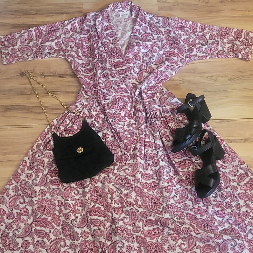 Vintage Late 40s Princess Peggy House Dress M